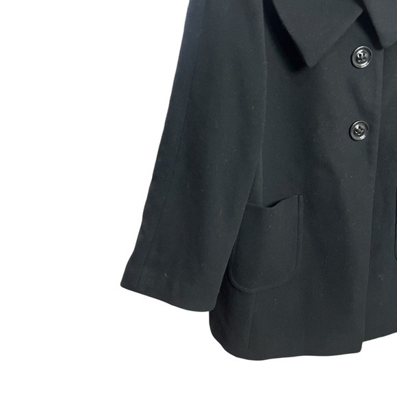 CLEO Plus Size Chic Black Women's Coat Buttoned Front Baggy Jacket Wide Pockets - Picture 4 of 8